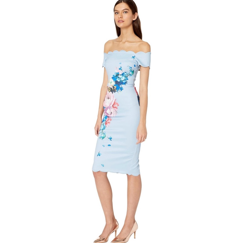 🛍️🛍️ HOST PICK 🎁 TED BAKER Hailly Raspberry-Ripple-Print Off-the-Shoulde… - Picture 4 of 13